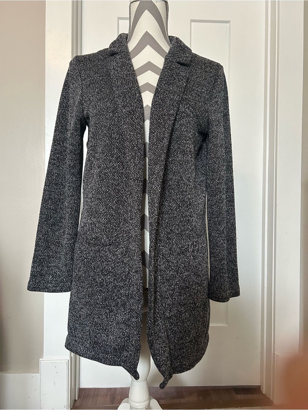 Divided Black & Gray Open-Front Knit Cardigan